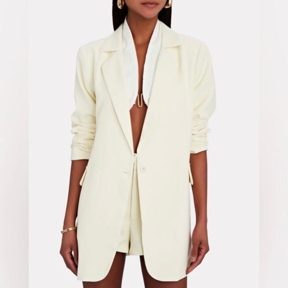 For Love & Lemons Women's Courtney Gabardine Blazer Small Butter Yellow